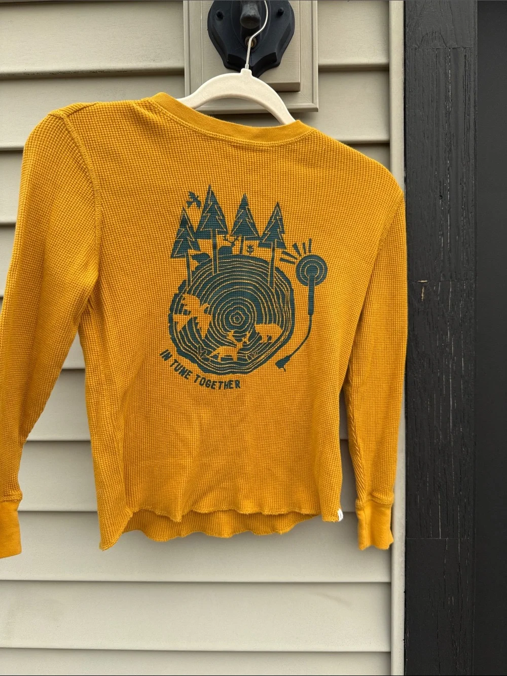 GAP Mustard Yellow Long Sleeve Graphic Thermal Top